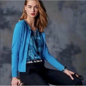 CAbi Darby Turquoise Cardigan #3169 Lg